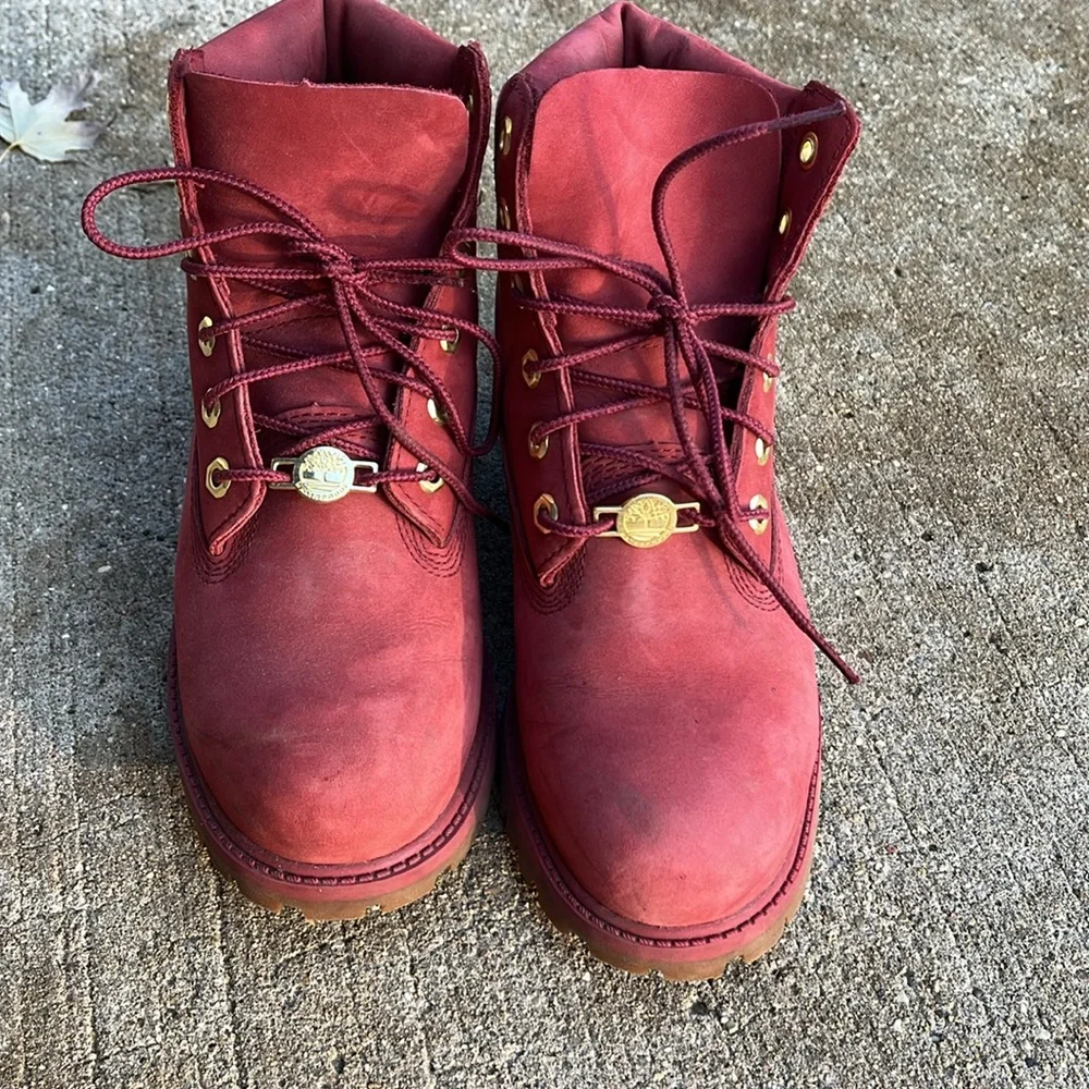 Timberland boots kids 4 burnt faded red - Picture 4 of 13